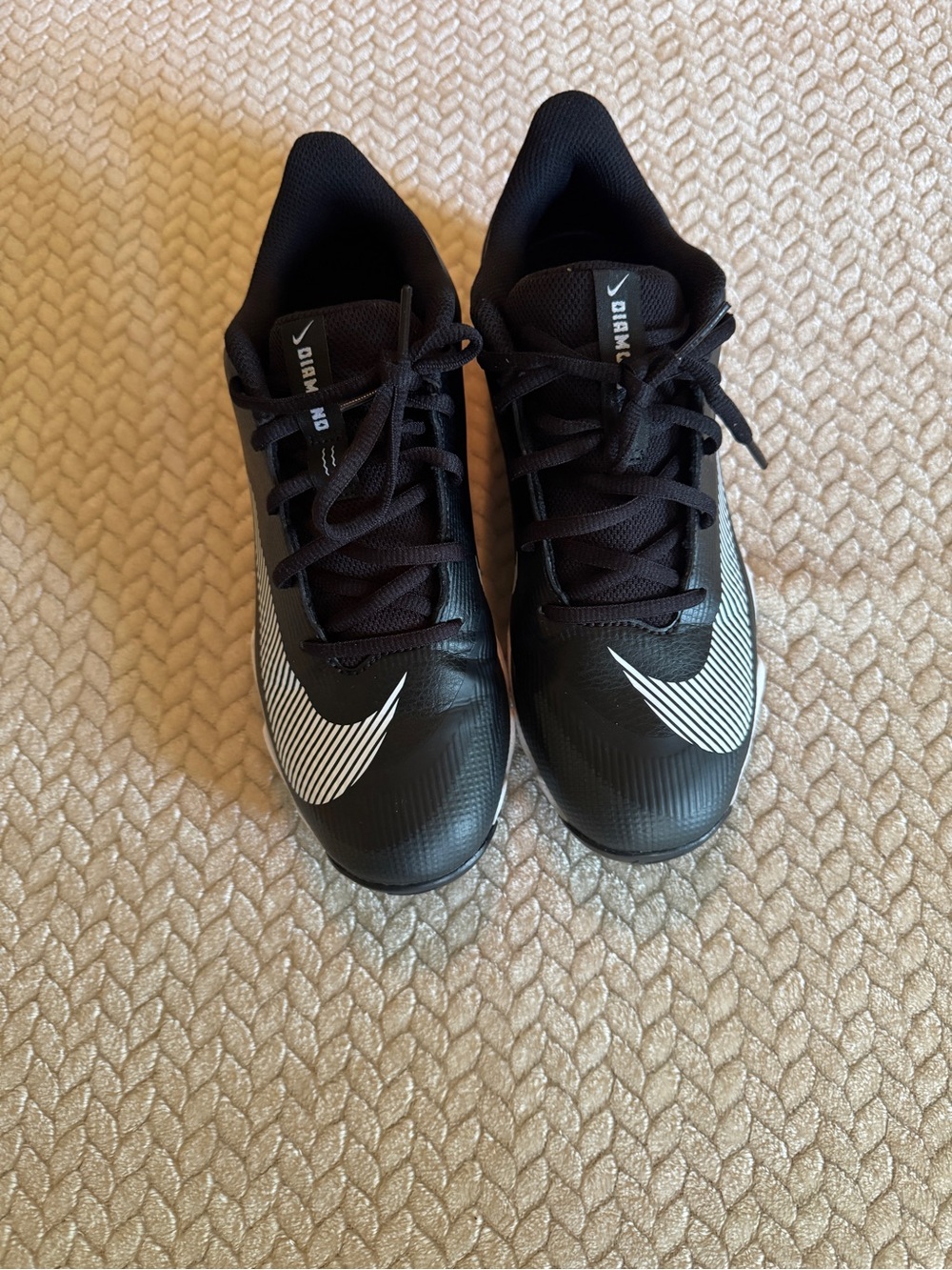 Nike‎ Diamond Clutch Mens Baseball Cleats Black White IQ1045-001 Size 7